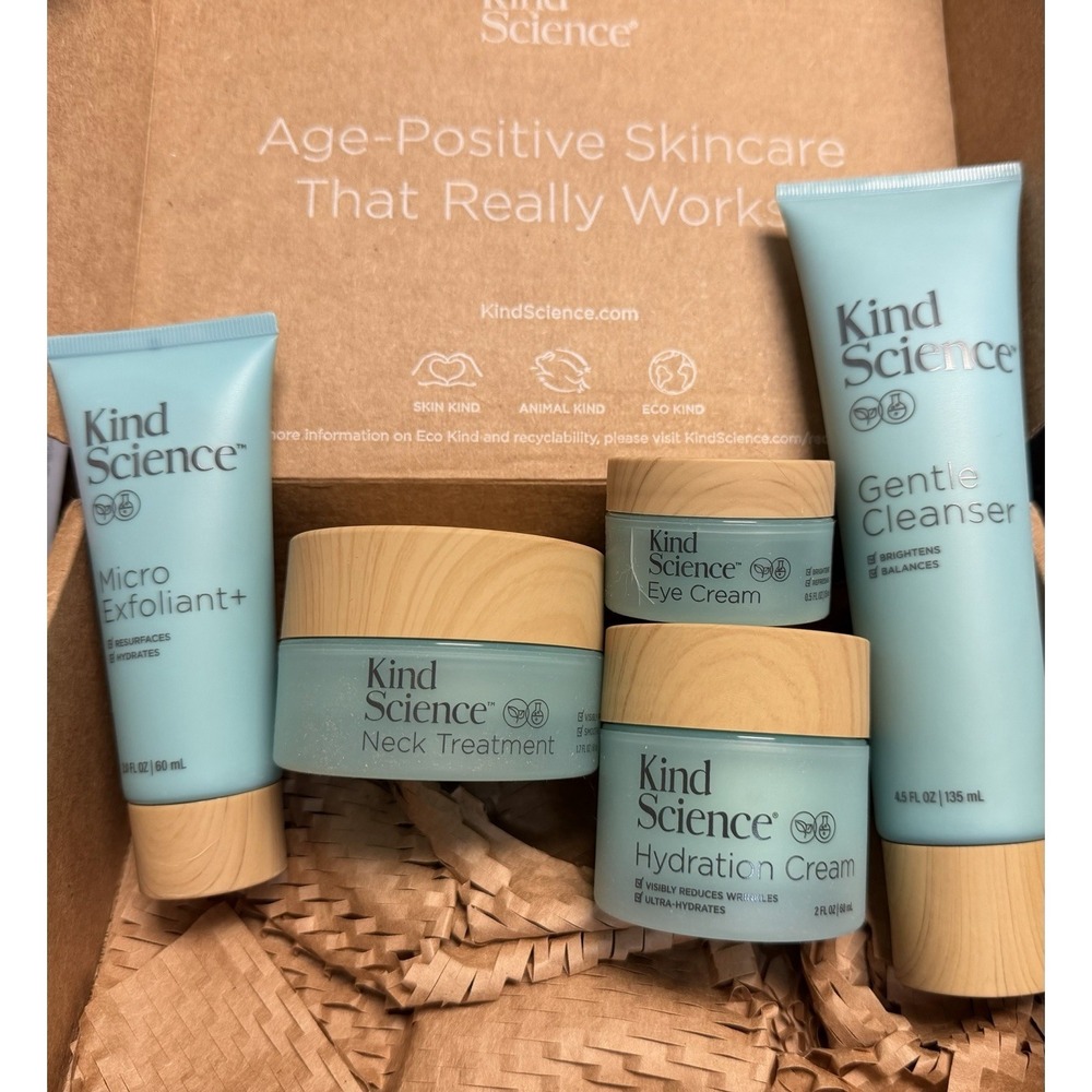 Kind Science 5 Piece Deluxe Anti-Aging Skin Care Set for Day + Night Hydration